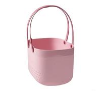 Alanmoship Shower Basket With Handles For Dorm Gym Travel, Portable | Portable , PP Plastic, 25x14.5x17cm, Pink, Breathable Drainage Base, Ergonomic Dual Handles, for ideal(Pink)