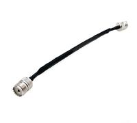 Alanmoship SO239 to PL259 UHF Flat Coaxial Cable Adapter, 50 Ohm Pass-Through Window Feed Line for GSM GPS Ham Radio Antenna, 25cm Low Loss Extension Pigtail(A)