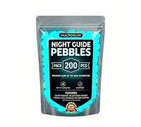 Alanmoship Solar Luminous Stones Waterproof Garden Decor Glow in Dark Pebbles for Patio Walkway Driveway Safe Resin Material 17x12cm Multicolor(Blue 200pcs)