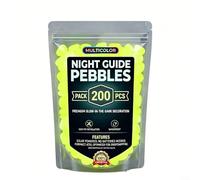 Alanmoship Solar Luminous Stones Waterproof Garden Decor Glow in Dark Pebbles for Patio Walkway Driveway Safe Resin Material 17x12cm Multicolor(Yellow 200pcs)