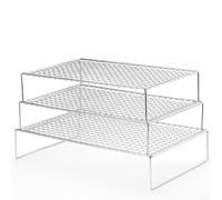 Alanmoship Stainless Steel 3-Tier Cooling Rack Set Baking Tools Multi-Purpose Grid Racks For Cake Pastry BBQ Grilling Kitchen Accessories 39.8x24.9cm