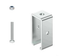 Alanmoship Stainless Steel Strut Channel Trolley Track Intermediate Support Bracket 1300 lbs Load with Complete Hardware for 1-5/8 Series Home Improvement(1pcs)