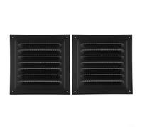 Alanmoship Stainless Steel Ventilation Grille 150x150 mm, Square HVAC Air Return Cover, for Ceiling and Wall Installation, Modern Exhaust Fan Guard Black or White(2PCS Black)