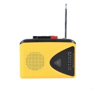 Alanmoship Stereo Tape Recorder with FM/AM Radio, Cassette Player with 45mm Speaker, USB or Battery Powered, Portable Audio Device for Travel and Music Lovers, Yellow