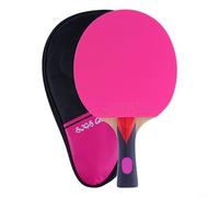 Alanmoship Table Tennis Racket Bat Ping-Pong Paddle With Storage Bag 7 Ply Wood Bat With Comfortable Shake Hands Grip Ultralight Professional Quality Racket(for PINK)