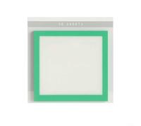 Alanmoship Transparent Glitter Sticky Notes 7.6 X 7.6 Cm Self-Adhesive Clear Memo Pads Pastel Colors Pink Blue Green for Study Office and Planning(Green)