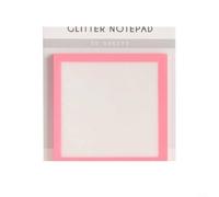 Alanmoship Transparent Glitter Sticky Notes 7.6 X 7.6 Cm Self-Adhesive Clear Memo Pads Pastel Colors Pink Blue Green for Study Office and Planning(3 Sets)