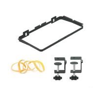 Alanmoship Trash Bag Holder for Cabinet, Metal Waste Bin Rack with Bow Clip for Kitchen Camping, Fits Tables 0-55cm Thick, Holds up to 5kg, Black