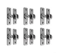 Alanmoship Two Sided Flip Lock Gate Hardware, 90 or 180 Degree Mounting Sliding Door Latch Locks for Wooden Gate for Pet Barrier Gray 6 Pack DIY Enthusiasts