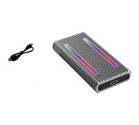 Alanmoship USB 3.1 Gen 2 M.2 NVMe And For SATA SSD Enclosure For External Hard Drive, 10Gbps Aluminum Alloy Case With RGB Lighting, Compatible With PC Laptop(Single-line C-A)