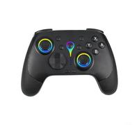 Alanmoship Wireless Game Controller for Nintendo Switch & PC with RGB for LIGHTING and Six-Axis Gyroscope, Compatible for Mobile Gaming, Compact ABS Design in Black(Black)