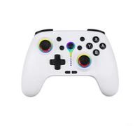 Alanmoship Wireless Game Controller for Nintendo Switch & PC with RGB for LIGHTING and Six-Axis Gyroscope, Compatible for Mobile Gaming, Compact ABS Design in Black(White)