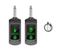 Alanmoship Wireless Guitar Transmitter And Receiver 20-50m Range, High Fidelity Audio For Electric Guitar And Bass, Black(One to one)