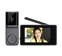 Alanmoship Wireless Video Doorbell With 4.3 Inch Smart Display, Two-Way Intercom, 120° Wide Angle Camera, For Night Vision, Long Battery Life And Memory Card Recording For Home Security