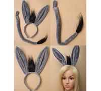 ALANNAHS ACCESSORIES Donkey Ears Aliceband And Tail Set Fancy Dress Up