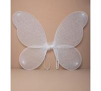 ALANNAHS ACCESSORIES Large Adult Net Fairy Wings With Silver Glitter Fancy Dress Up