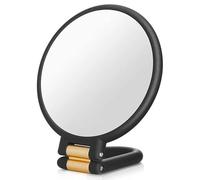 ALANTOP 40X Magnifying Hand Mirror with Handle, Dual-Sided 40X/1X Magnification, Travel-Friendly, Portable Foldable for Makeup, Precision Beauty (Black)