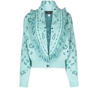 Alanui bandana-jacquard bomber cardigan - Blue M