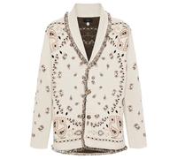 Alanui Bandana-jacquard frayed-edge cardigan - Neutrals M-L