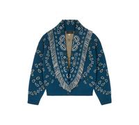 Alanui paisley-jacquard fringed cardigan - Blue S-M-L