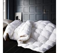 Alanzimo Goose Down Comforter Duvet Inserts King Size - Luxury Medium Warmth Ultra-Soft 750 Fill-Power White Bedding Down Feathers Comforter with 8 Tabs- 65 Oz Fluffy,106x90 Pinch Pleat Design
