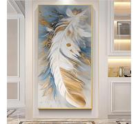 Alaoan Feather Abstract Diamond Painting Kits for Adults, 5D Diamond Art Kids, Large Full Round Drill Diamond Painting Gem Art Embroidery Cross Stitch Pictures, Crystal Art Home Wall Decor 50x100cm