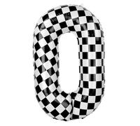 Alaoo 40 Inch Number Balloons, Large Birthday Foil Age Balloons, Digital Decoration for Boys Girls Adults Birthday Party Anniversary Graduation, Black Plaid Number 0