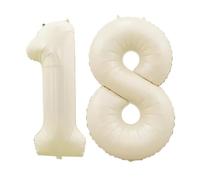 Alaoo 40 Inch Number Balloons, Large Birthday Foil Age Balloons, Digital Decoration for Boys Girls Adults Birthday Party Anniversary Graduation, Cream White Number 1 & 8