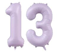 Alaoo 40 Inch Number Balloons, Large Birthday Foil Age Balloons, Digital Decoration for Boys Girls Adults Birthday Party Anniversary Graduation, Purple Number 1 & 3