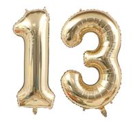 Alaoo 40 Inch Number Balloons, Large Birthday Foil Age Balloons, Digital Decoration for Boys Girls Adults Birthday Party Anniversary Graduation, Gold Number 1 & 3