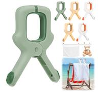Alaoo 6 Pcs Colorful Beach Towel Clips, Large Plastic Laundry Clip Clothes Pegs Windproof Clothes Pins for Sunbeds Sun Loungers, Blankets, Pool Chairs