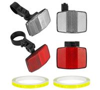 Alaoo 6PCS Front and Back Bike Reflectors, Bicycle Wheel Spoke Reflectors Bracket with Reflective Stickers,Suitable for Trucks Bicycles, Cars Strollers Backpacks Vests Night Rides