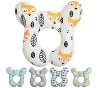 Alaoo Baby Neck Pillow, Baby Head Support Cute Cartoon Car Travel Sleeping Pillow Soft U-Shaped Head Neck Protector for Car Seats and Strollers, Yellow Fox Pattern