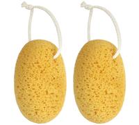 Alaoo Bath Sponge, 2Pcs Soft Honeycomb Natural Sponge, Exfoliating Body Sponges Dense Foam for Natural Smooth Skin for Adults & Kids, Large Size, Curvy
