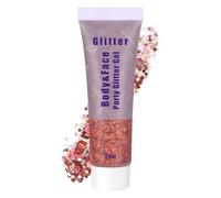 Alaoo Body Glitter Gel, 20ml Holographic Mermaid Sequins Chunky Cosmetic Face and Body Gel, Sparkling Festival Party Lotion for Face, Eye, Hair, Nail DIY Art (Dark Pink)