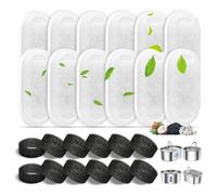 Alaoo Cat Water Fountain Filters, 12 Pcs Pet Water Fountain Filters, Activated Carbon Filter & Black Foam Filter, Pet Water Fountain Filter Replacement Sponges for 3.2L/2L Dog Cat Water Fountain