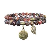 Alaoo Chakra Bracelets for Women, 2 Pcs Chakra Crystal Bracelet, Healing Balance Stone Bracelet with Tree of Life, Yoga Reiki Bangle, Christmas Birthday Gifts for Women Girls Friend Sister Mom (C)