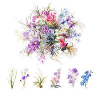 Alaoo Clear Floral Stickers Set, 150Pcs Natural Flower Stickers for Scrapbooking Self-Adhesive, Transparent Flowers Aesthetic Scrapbook Sticker for Writing, Drawing, Album, Travel Journal