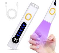 Alaoo Flash Cure Nail Dryer, Handheld UV Nail Lamp for Gel Polish with LED Screen and 20s 60s Timer, Mini Rechargeable USB UV Light Flash Gift for Women for DIY at Home, Travel, White