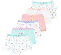 Alaoo Girls Knickers, 6 Pack Boxer Briefs Underpants for Girls, Essential Elastic Comfortable Soft Cotton Pants Cartoon for Age 2-3 Years, C
