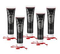 Alaoo Halloween Fake Blood, 5PCS 28.3g Halloween Washable Fake Blood Makeup, Realistic Special Effect Makeup for Vampire Zombie Theatre Special Effects Realistic Blood (Hose)