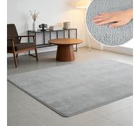 Alaoo Living Room Short Pile Rug, Minimalist Style Modern Rugs Living Room with Square, Short Pile Carpet with Anti Slip Design for Lounge Bedroom Dining Room, 80 * 150CM, Grey