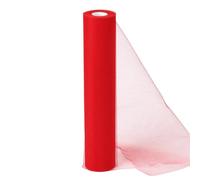 Alaoo Red Tulle Fabrics Roll, 29CM*26M Red Mesh Netting Fabric, Wedding Decoration Mesh for Table Runner Present Wrapping DIY Sewing Crafts Wedding Party Decorations