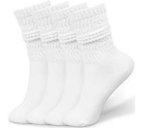Alaoo Slouch Socks for Women, 4 Pairs Soft Comfortable Womens Scrunch Knee High, Aesthetic Boot Socks for Women Girls for All-Season, One Size