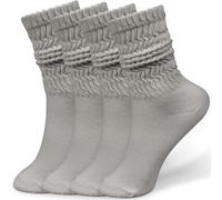 Alaoo Slouch Socks for Women, 4 Pairs Soft Comfortable Womens Scrunch Knee High, Aesthetic Boot Socks for Women Girls for All-Season, One Size