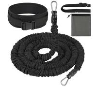 Alaoo Swimming Training Belt, Swimming Belts with Extension Strap and Elastic Cord, Swim Training Belt Equipped Adjustable 2.5-7.5m with Storage Mesh Bag for Kids Adults or Fitness Enthusiasts, Black