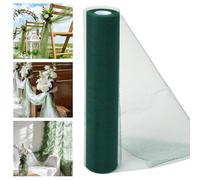 Alaoo Tulle Fabrics Roll, Mesh Netting Fabric, Wedding Decoration Mesh for Table Runner Present Wrapping DIY Sewing Crafts Wedding Party Decorations, Green 29CM*26M