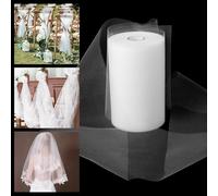 Alaoo White Tulle Fabrics Roll, 15CMx91M White Mesh Netting Fabric, Wedding Decoration Mesh for Present Wrapping DIY Sewing Crafts Wedding Party Decorations
