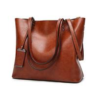 ALARION Women Top Handle Satchel Handbags Shoulder Bag Messenger Tote Bag Purse, 1-abrown, M