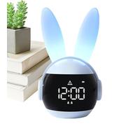 Alarm Clock - 1200mAh Morning Alarm | Digital Álarm, Bunny Shape Rechargeable Touch Control Night Light, 10x9x17cm ABS Battery Operated Alarmclocks With LED Display Heavy Sleepers Adults/Kids/Bedroom